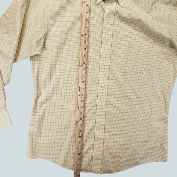 Brooks Brothers 1818 Men's Dress Shirt Yellow Check Button Down  Size 16-35 - Picture 7 of 14
